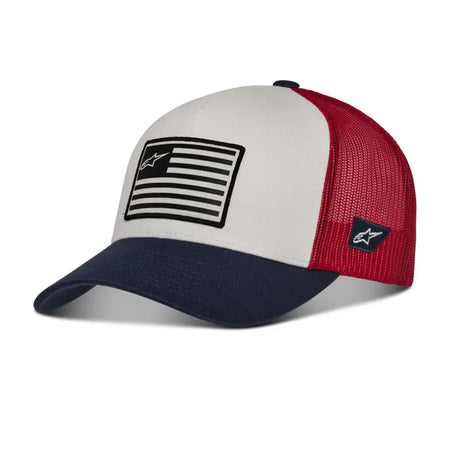 ALPINESTARS 1211-81013-2074-OS Flag Snapback Hat White/Navy/Red O/S