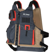 Onyx Outdoor Kayak Fishing Paddle Vest Adult Tan with multiple pockets and secure buckle.