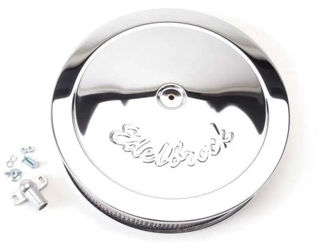 Edelbrock 1221 Edelbrock Air Cleaner Pro-Flo Series Round Steel Top Paper Element 14In Dia X 3 75In Dropped Base