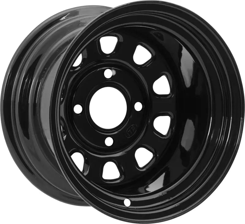 1221753014 Itp Delta Blk F/R 12X7 4 + 3 4/110 Grizzly 550/700 - Steel Wheel