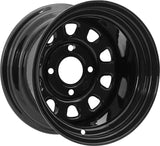 1221753014 Itp Delta Blk F/R 12X7 4 + 3 4/110 Grizzly 550/700 - Steel Wheel