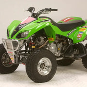 Lime green Kawasaki ATV with custom mods and 123102-bk1 fuel tank for off-road fun
