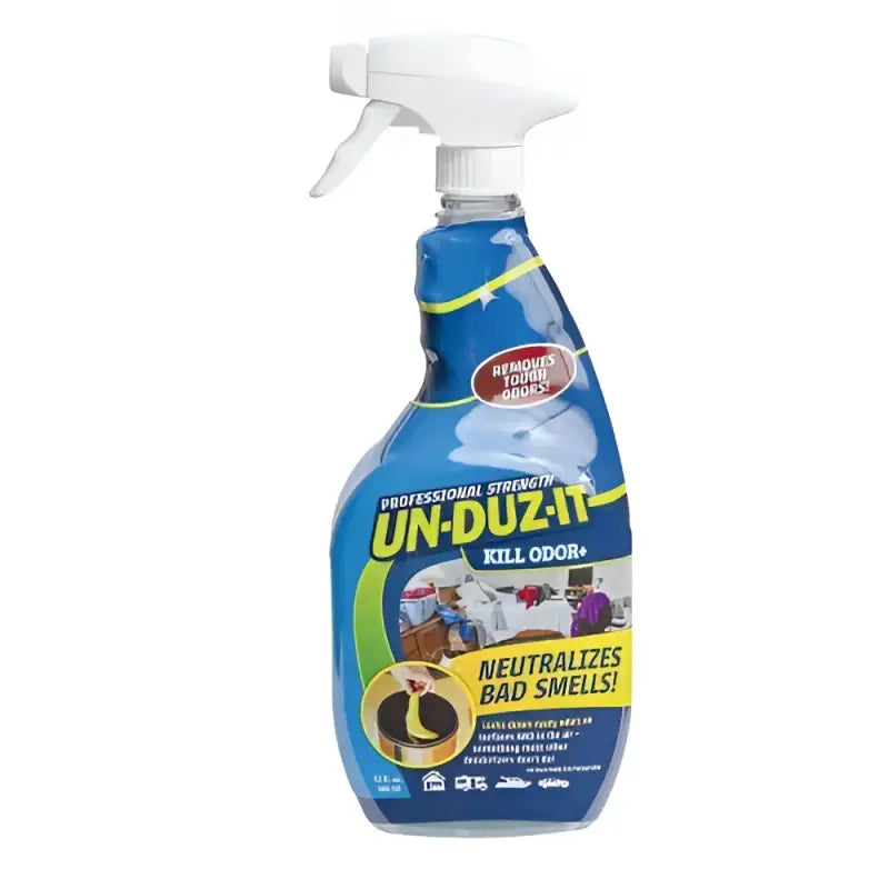 Blue Unduzit Kill Odor spray bottle for freshening and eliminating bad smells
