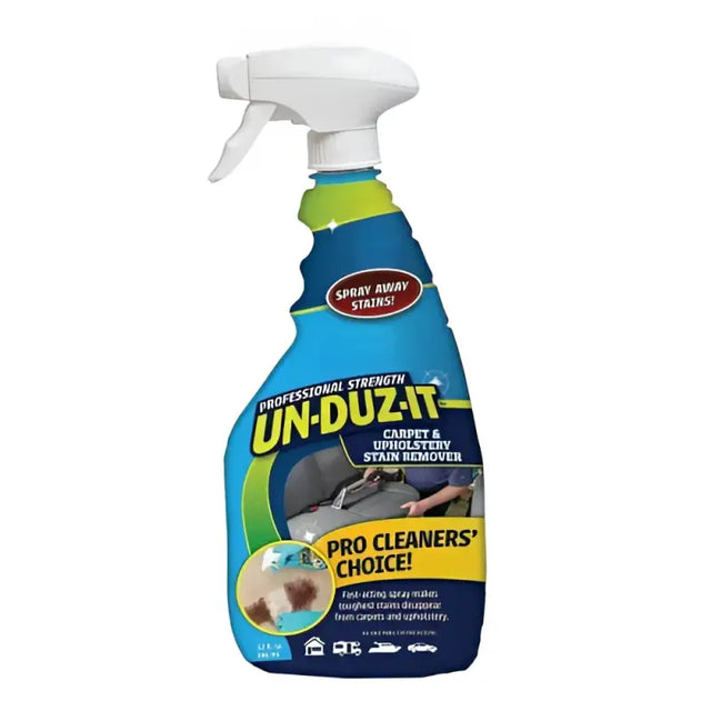 Carpet and upholstery stain remover spray bottle.