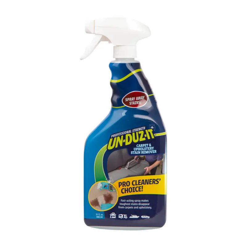 Carpet and upholstery stain remover spray bottle.
