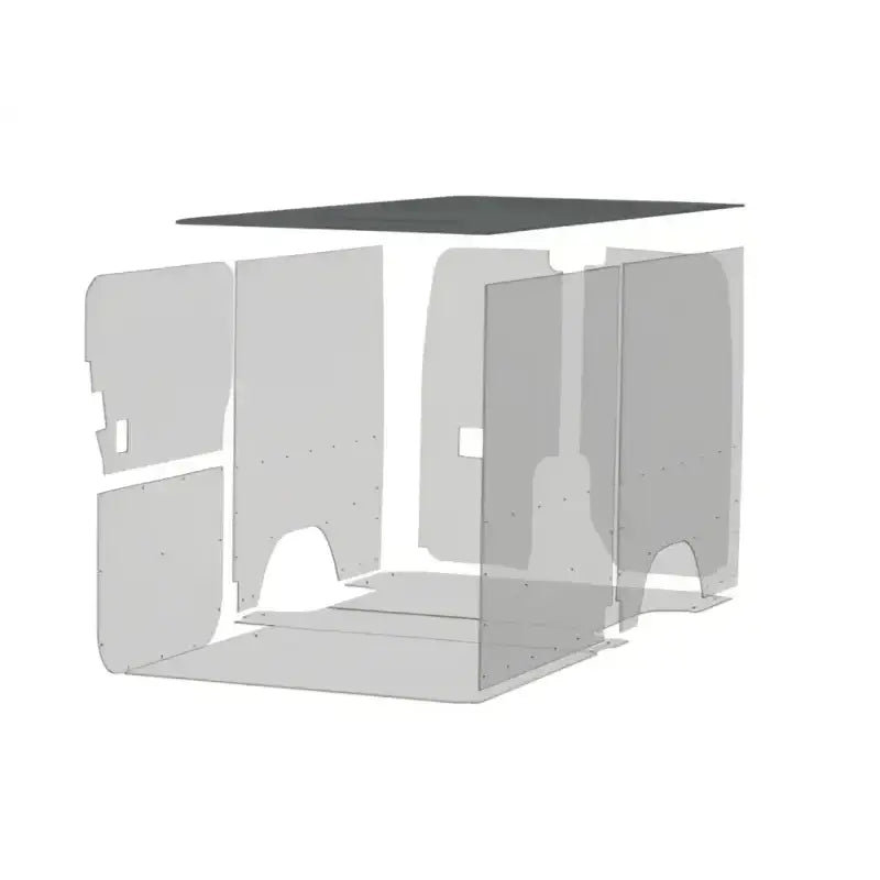 Exploded view of van interior paneling showing Duratherm Ceiling Liner in Legend Fleet Duratherm Ceiling