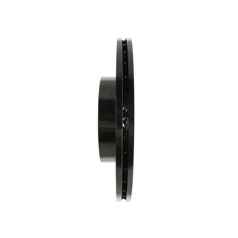 Black Stop Tech rotr rotor with silver hub and ventilation holes for Nissan Infiniti