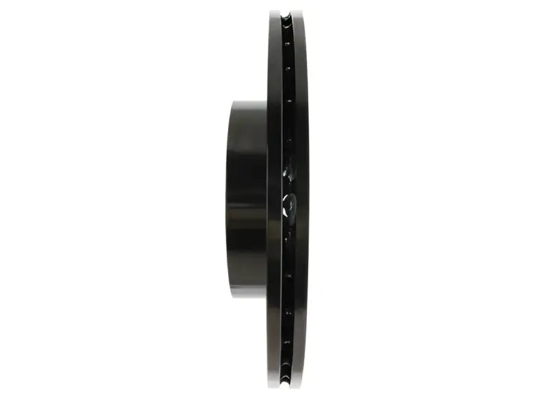 Black Stop Tech rotr rotor with silver hub and ventilation holes for Nissan Infiniti