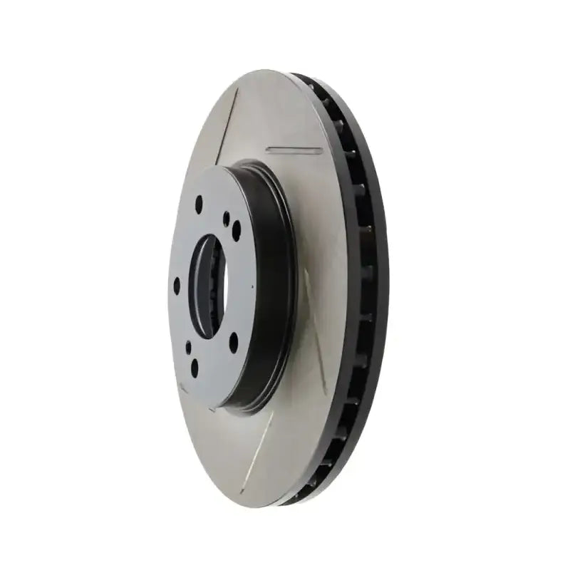 Silver Stop Tech Rotr with black slotted brake rotor for Maxima 00-02