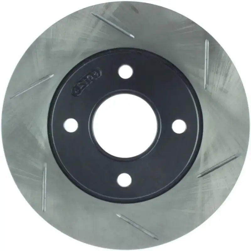 Silver slotted StopTech rotor LF for Focus 00-02, tech rotr design
