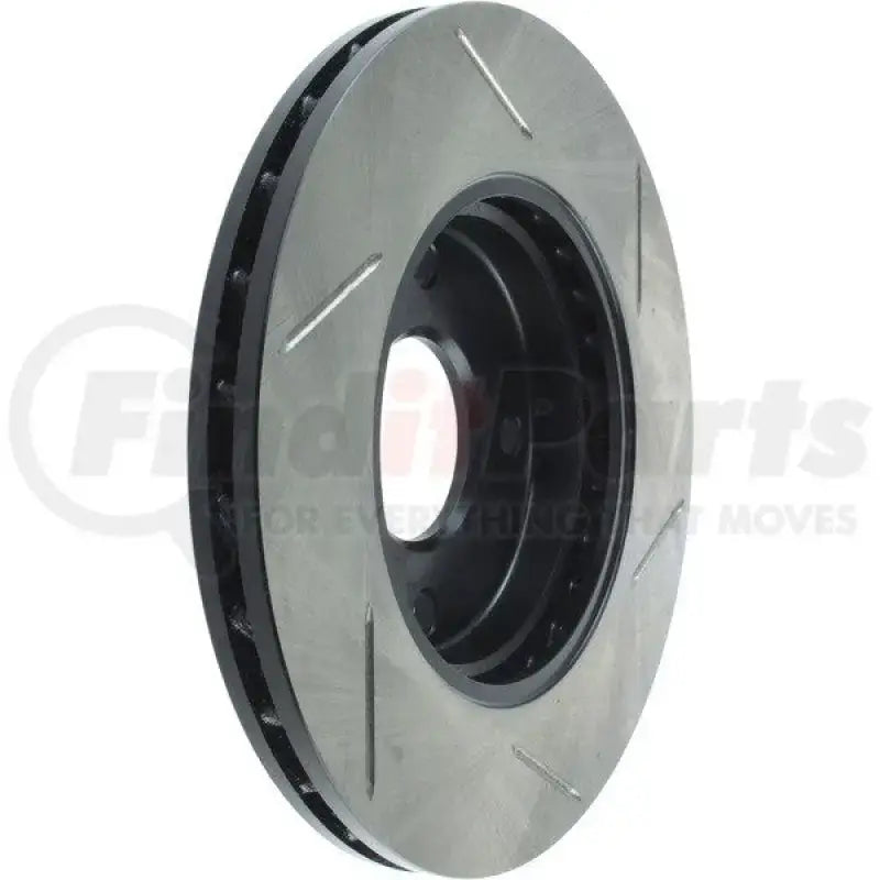 Silver Stop Tech Rotr brake rotor with black center and performance grooves