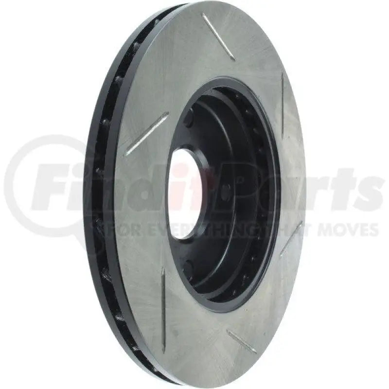 Silver Stop Tech Rotr brake rotor with black center and performance grooves