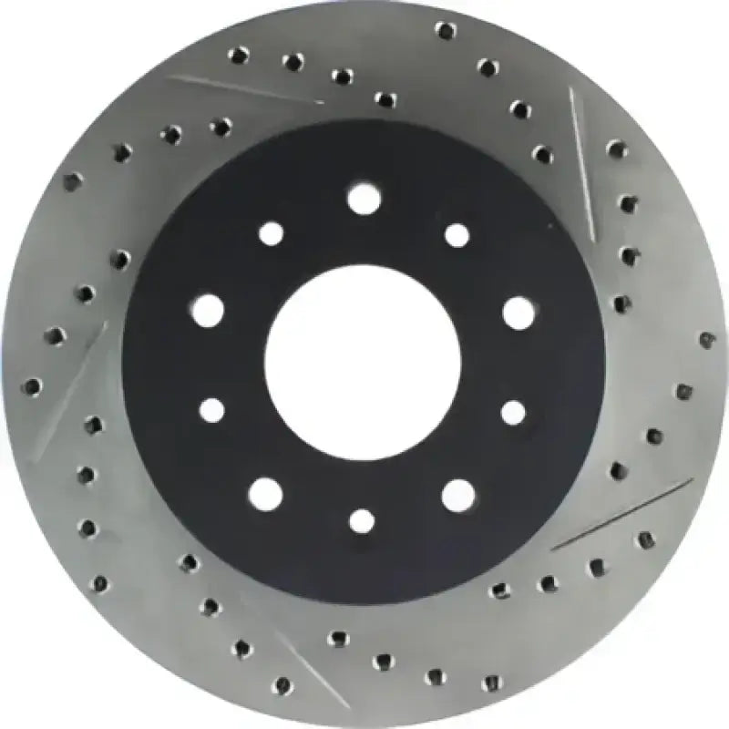 2019 Brembo drilled slotted silver brake rotor for StopTech Rotr RF Vette 65-82