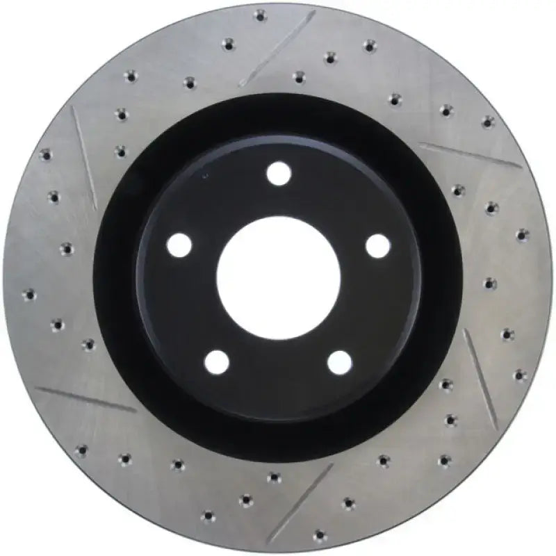 2019 BMW M3 StopTech drilled slotted brake rotor, silver