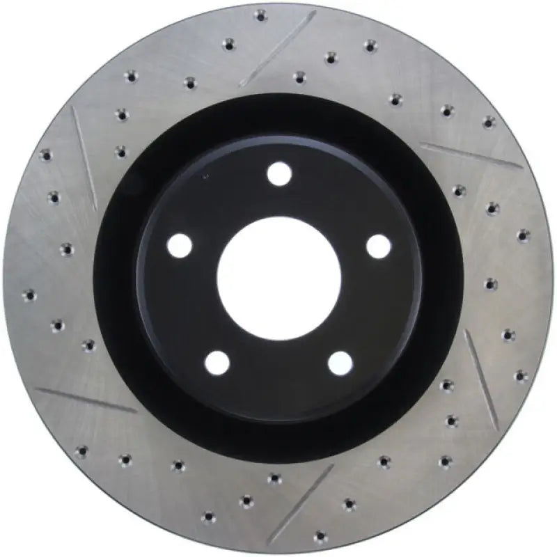 2019 BMW M3 StopTech drilled slotted brake rotor, silver