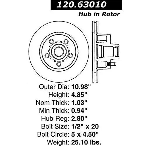 Stop Tech Brake Rotor: 126.63010SL Stop Tech L Chry Dod Ply 73-89