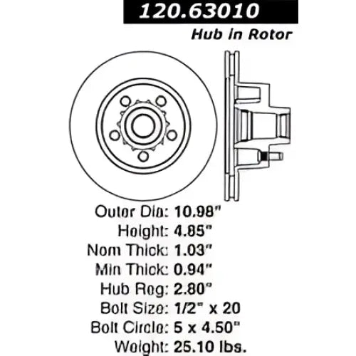 Stop Tech Brake Rotor: 126.63010SL Stop Tech L Chry Dod Ply 73-89