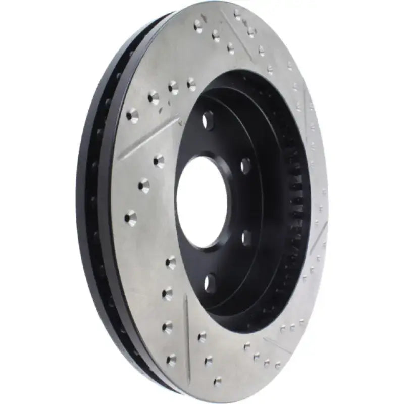 2019 Brembo-style drilled slotted StopTech rotor 66041SL silver finish