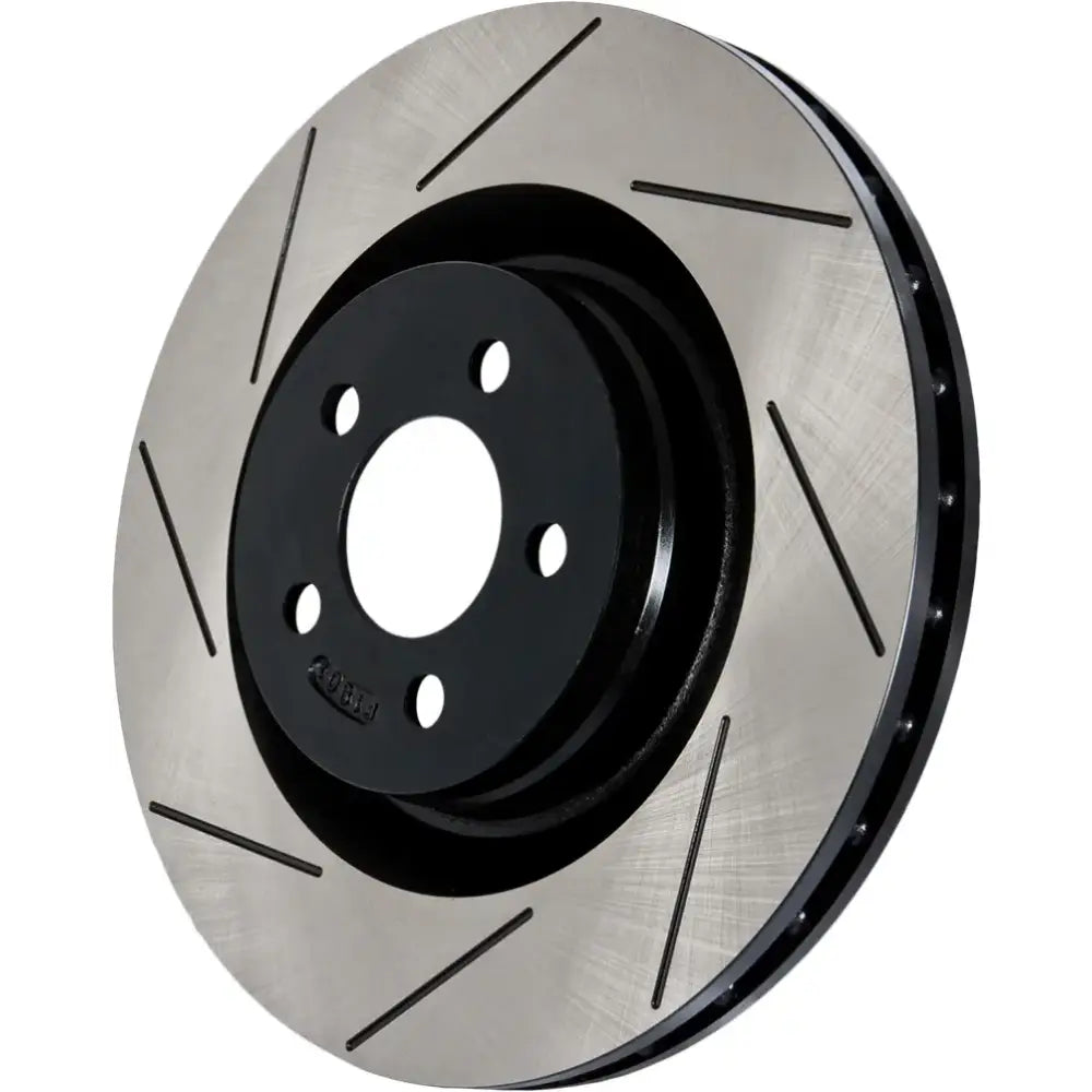 2019 Brembo GT-R slotted brake rotor with black center, Stop Tech Power Stop Rotr