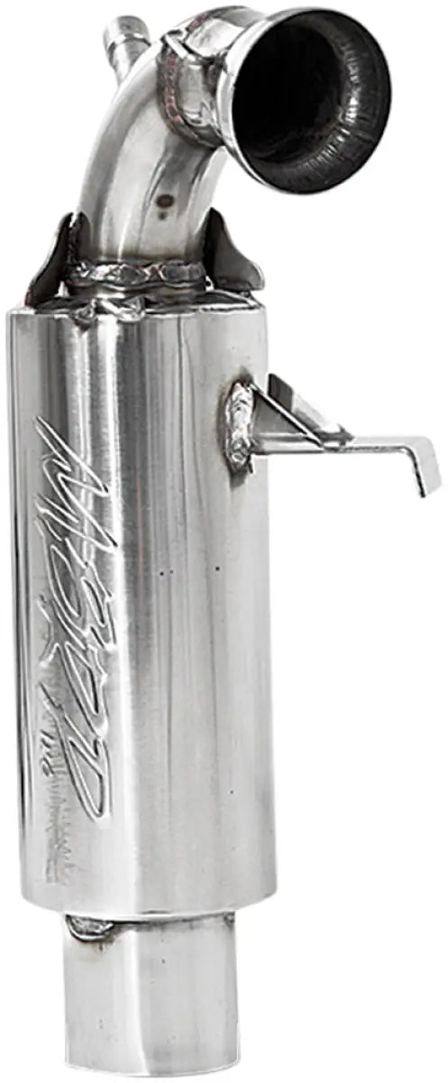 Shiny metal exhaust pipe from 1260214 Performance Exhaust Race Series for improved performance