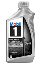 Mobil 1 FS 5W-40 motor oil bottle providing advanced engine protection and enhanced performance for European cars.