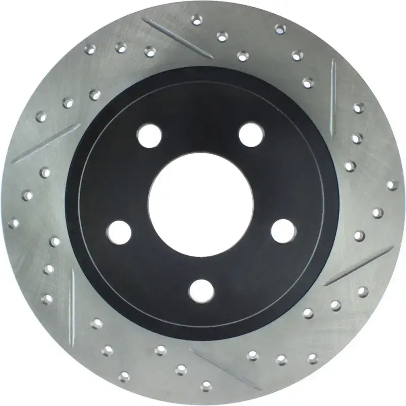 Silver Stop Tech Sportstop Cryo Rotor with drilled and slotted steel design
