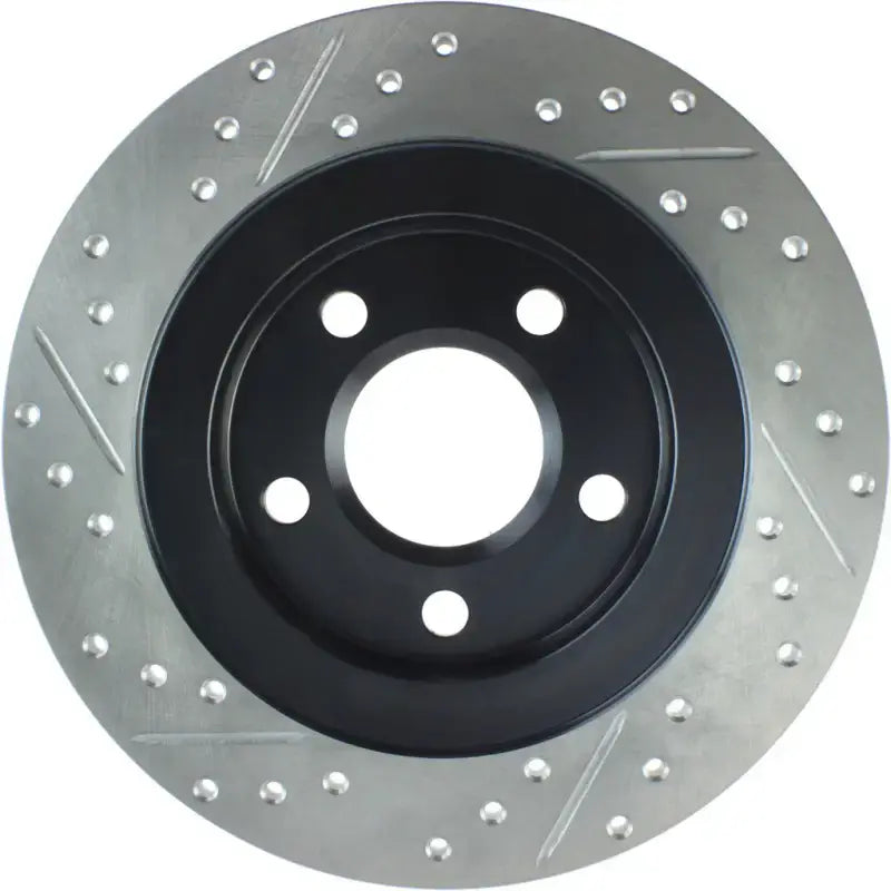 2019 Brembo-style StopTech SportStop Cryo Rotor with drilled, slotted silver design