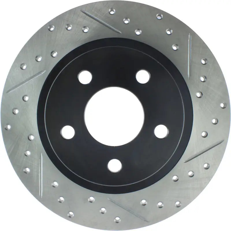 Silver Stop Tech Sportstop Cryo Rotor with drilled and slotted steel design
