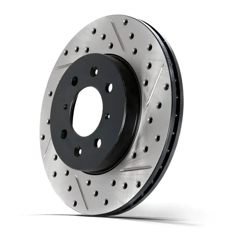 2019 Brembo GT-R silver drilled slotted StopTech SportStop Cryo Rotor