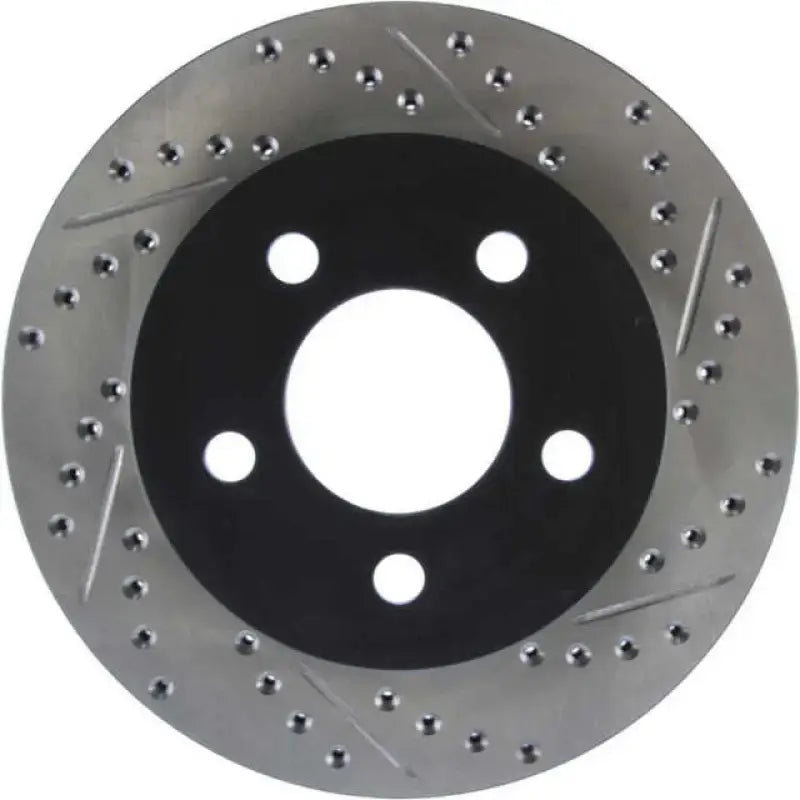 StopTech 2019 Brembo drilled slotted silver brake rotor for hooking wrinkle performance