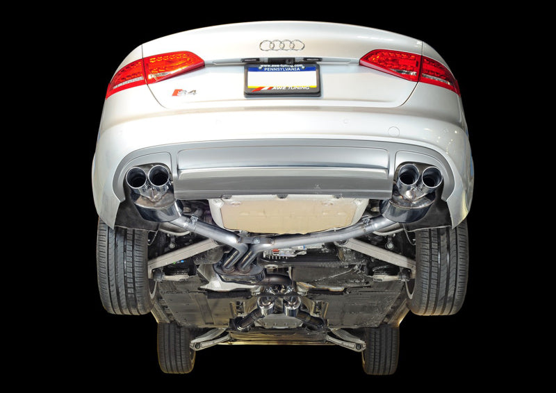 AWE Tuning 3010-42016 AWE Tuning Audi B8.5 S4 3.0T Touring Edition Exhaust System - Chrome Silver Tips (102mm)