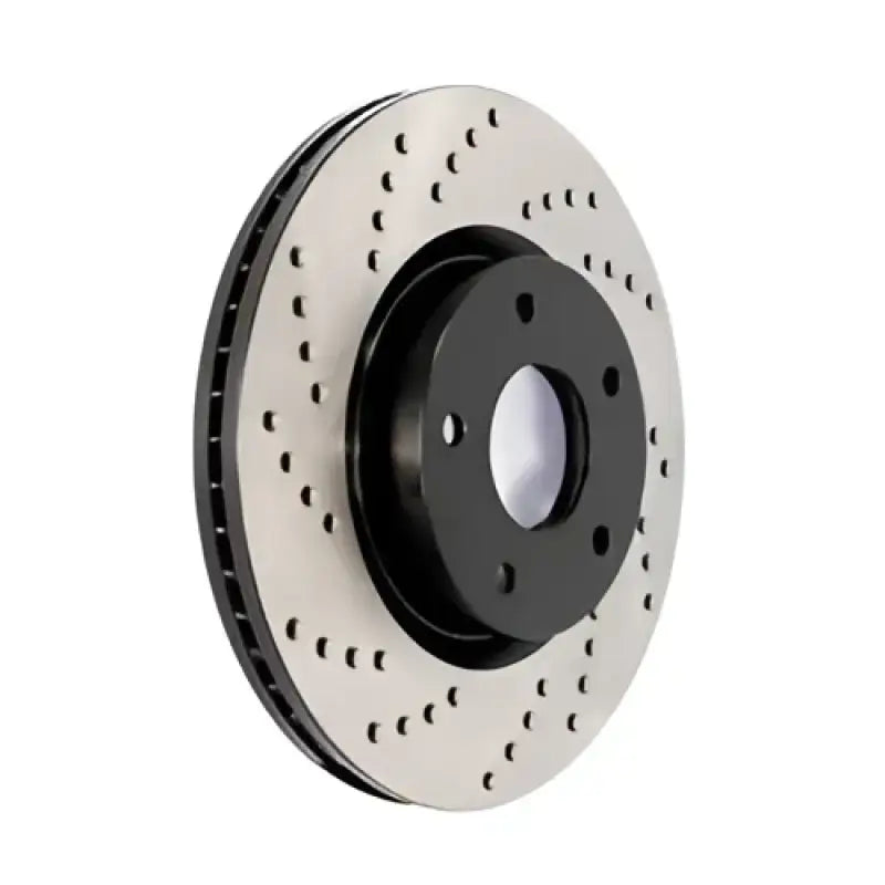 Stop Tech Cross drilled Brembo GT-R silver rotor, slotted design