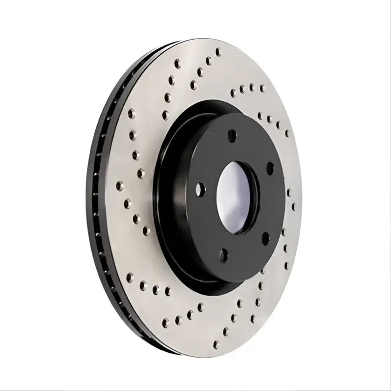 StopTech 128.62058L cross drilled rotor with silver Brembo GT-R design