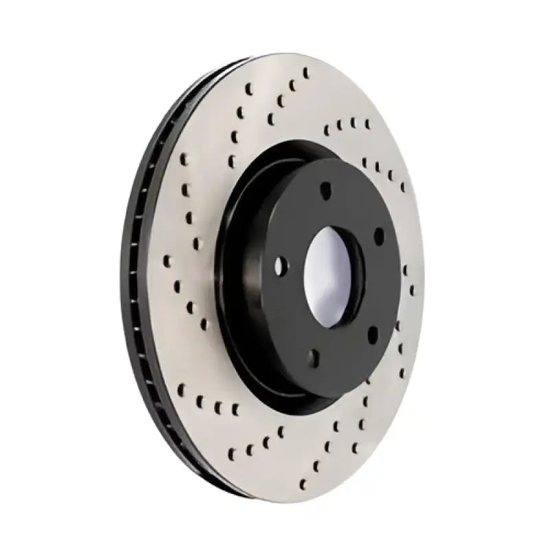 Stop Tech Cross drilled Brembo GT-R silver rotor, slotted design