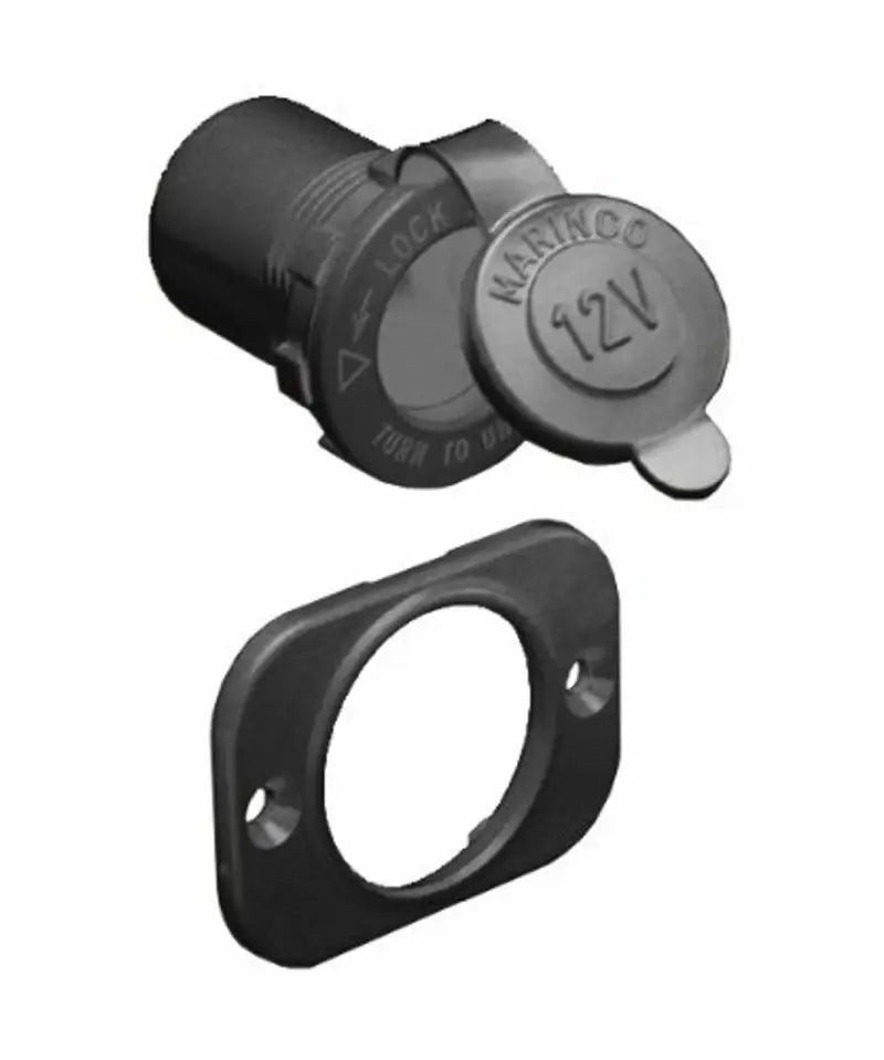 12VRC Marinco 12V Receptacle Black - Power Port Socket