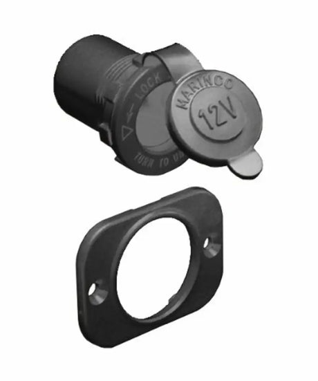 12VRC Marinco 12V Receptacle Black - Power Port Socket