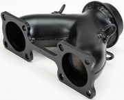 Black automotive exhaust pipe with two flanges and hooks for Arctic Cat Y Pipe, great RV parts & accessories