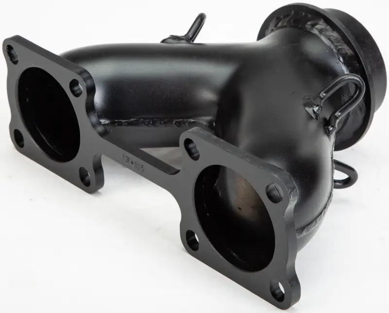 Black automotive exhaust pipe with two flanges and hooks for Arctic Cat Y Pipe, great RV parts & accessories