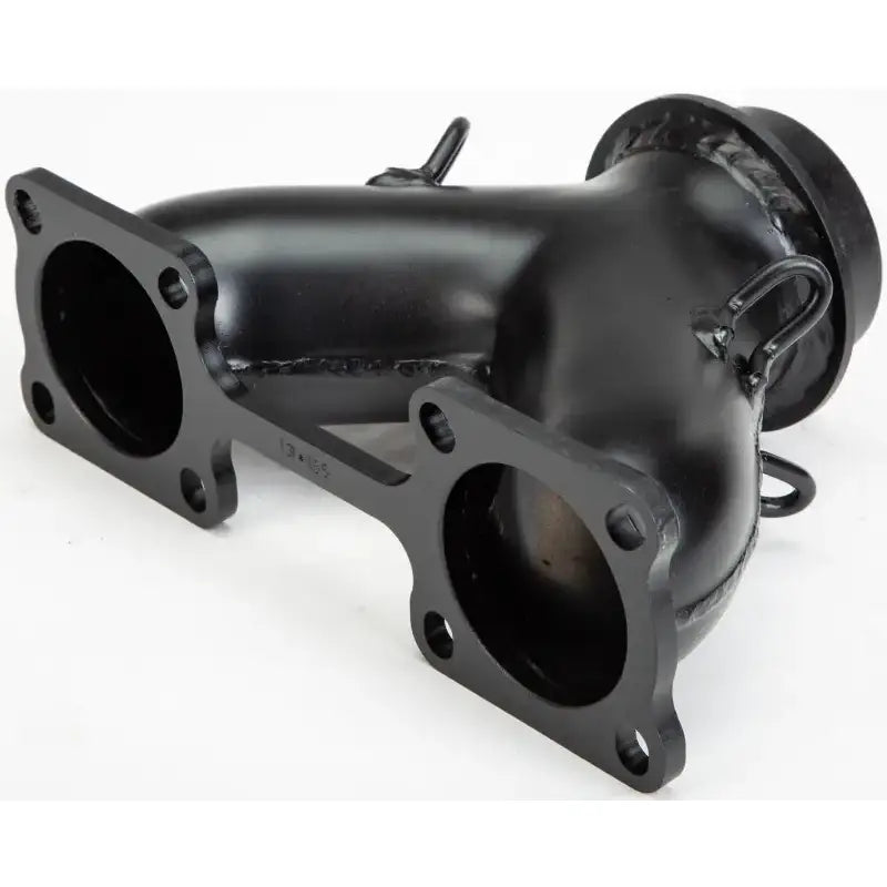 Black automotive exhaust pipe with two flanges and hooks for Arctic Cat Y Pipe, great RV parts & accessories