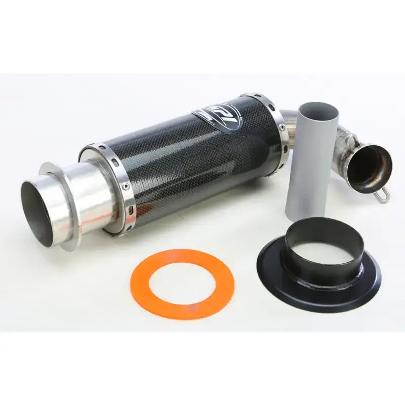 Carbon fiber lightweight silencer muffler with mounting hardware for motorcycles
