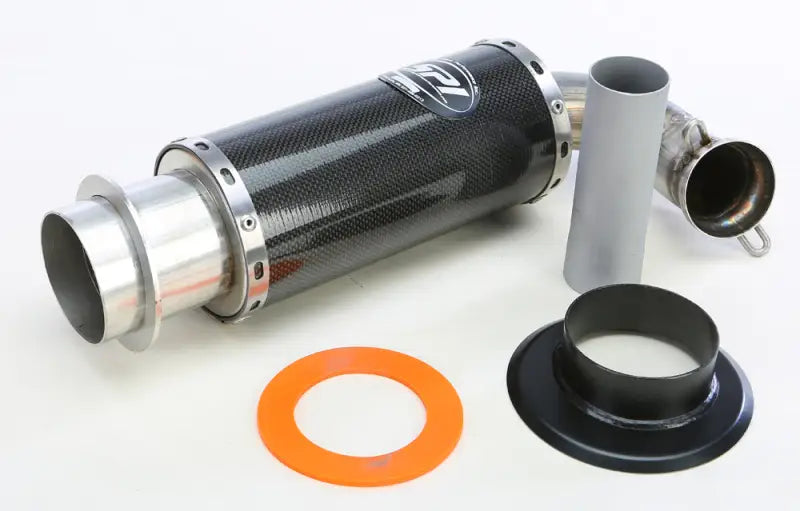 Carbon fiber lightweight silencer muffler with mounting hardware for motorcycles