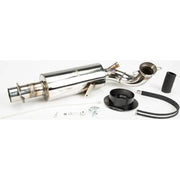 Stainless steel lightweight muffler carbon pol kit with mounting hardware for car exhaust