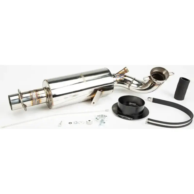 Stainless steel lightweight muffler carbon pol kit with mounting hardware for car exhaust