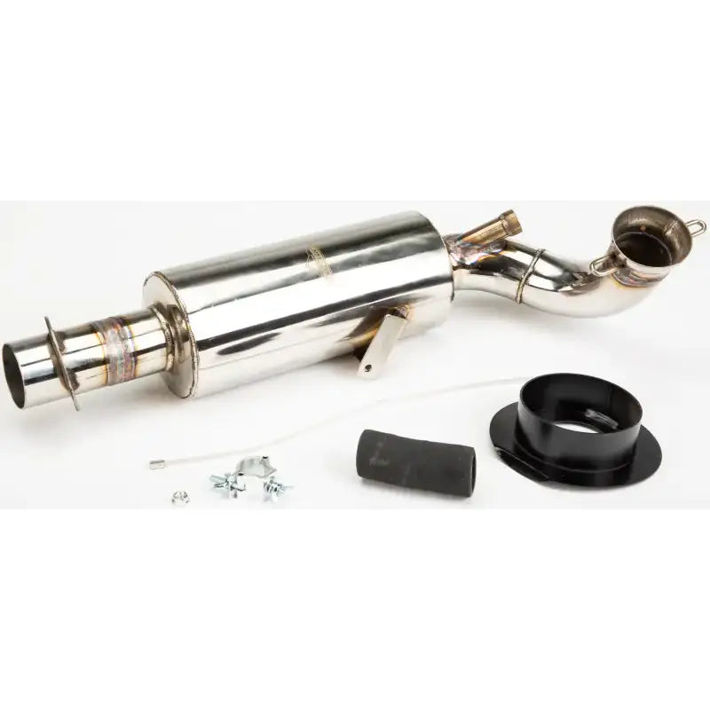 Lightweight muffler stainless steel with adjustable silencer and mounting hardware
