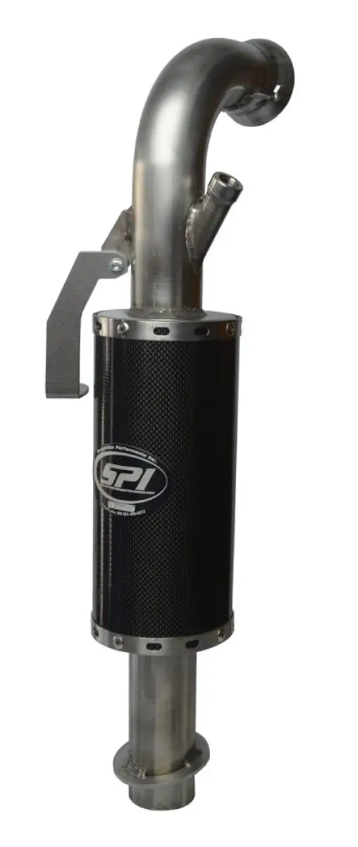 Lightweight silencer with carbon fiber body and angled inlet for high performance