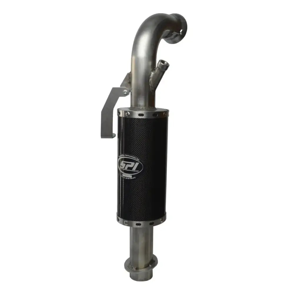Lightweight silencer with carbon fiber body and angled inlet for high performance