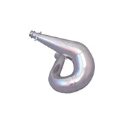 Shiny silver single pipe ceramic exhaust with curved design for 134-192 Single Pipe Ceramic S D