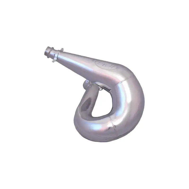 Shiny silver single pipe ceramic exhaust with curved design for 134-192 Single Pipe Ceramic S D
