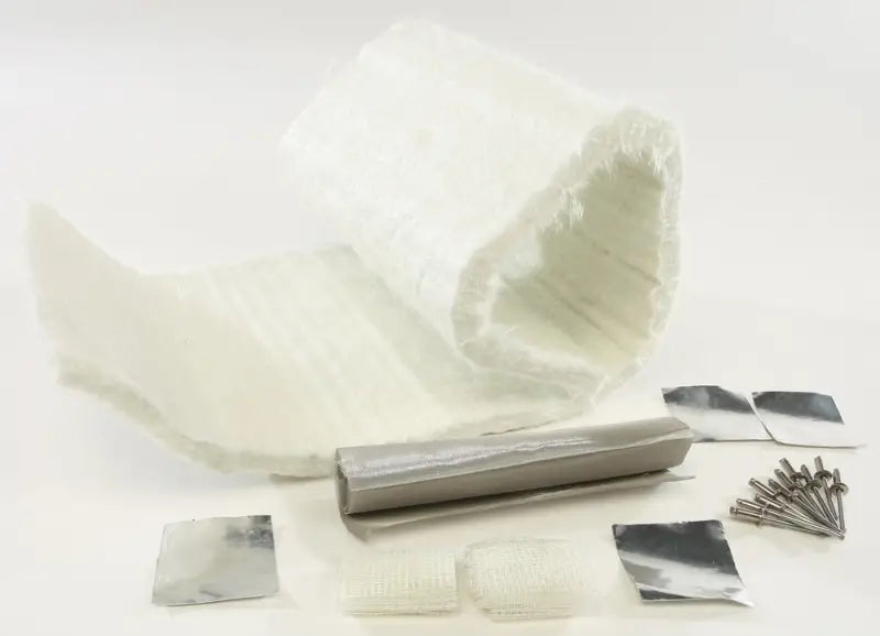 White fibrous thermal insulation blanket for silencer rebuild kit replacement