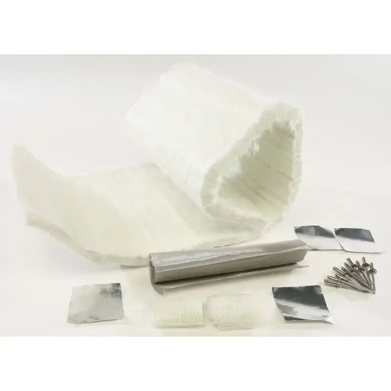 White fibrous thermal insulation blanket for silencer rebuild kit replacement